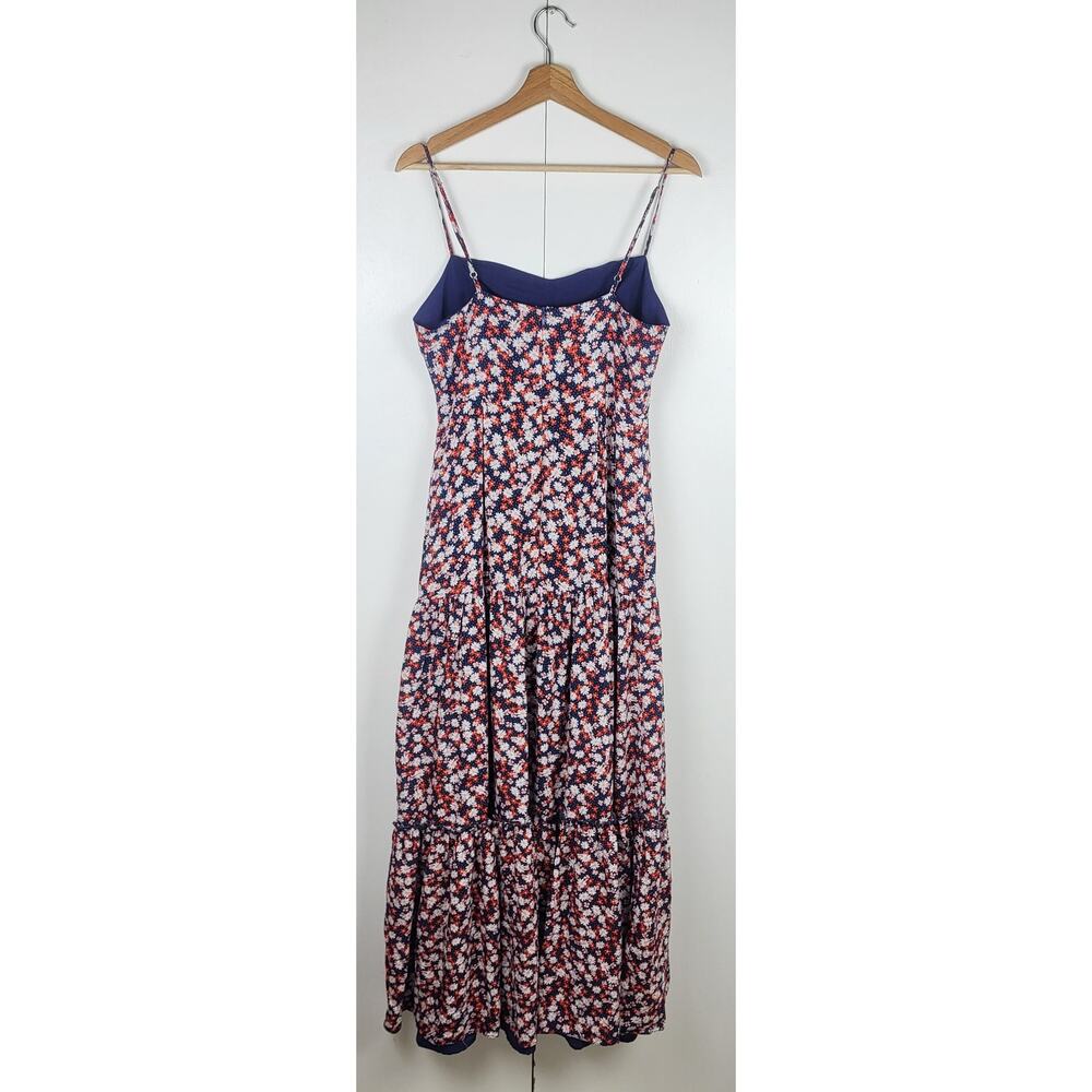 Boho Floral Tiered Maxi Dress Sweetheart Cut Out Cottagecore Romantic  | M - Picture 15 of 16